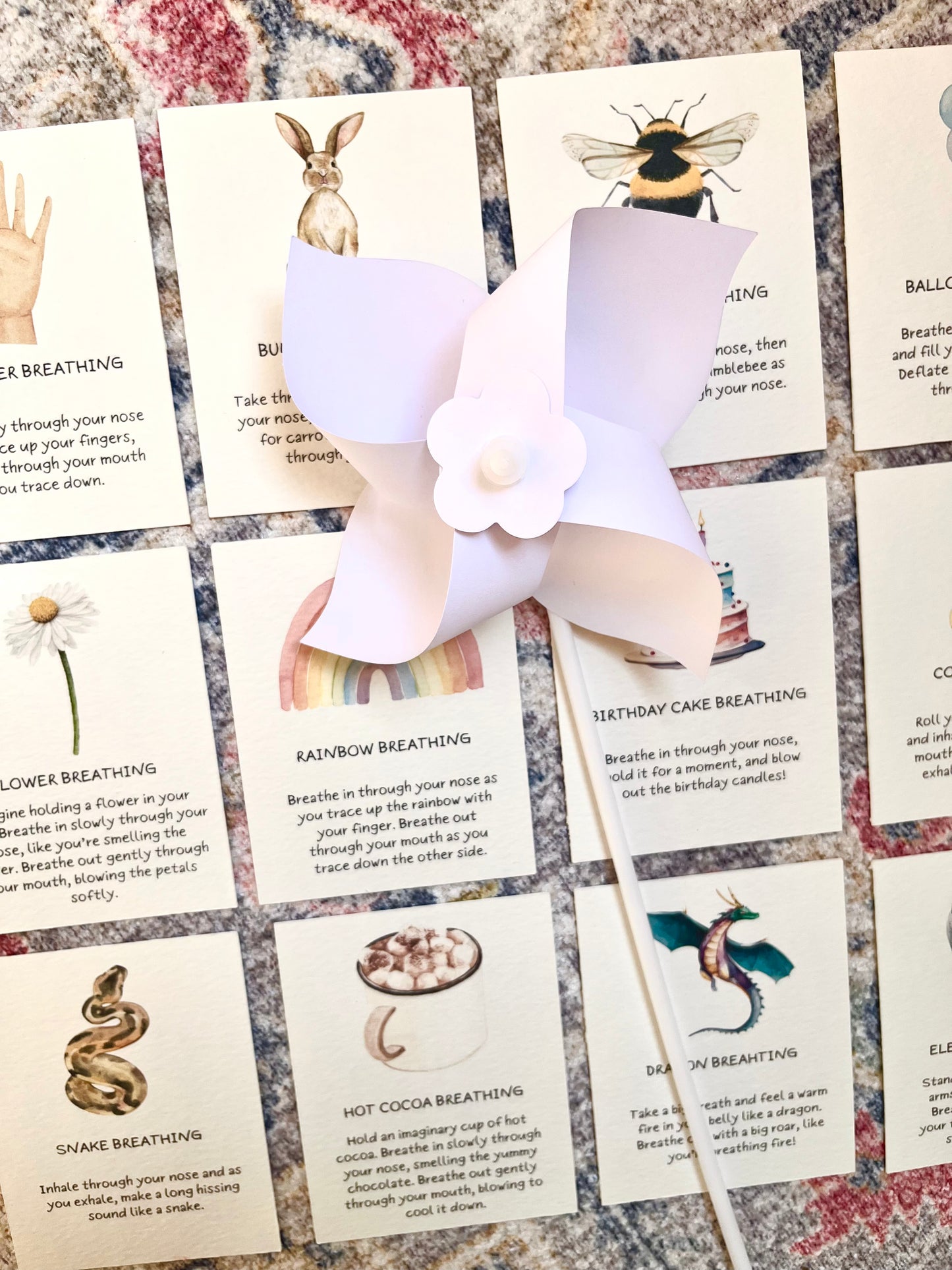 Mindfulness Card Printables - 12 Breathing Techniques