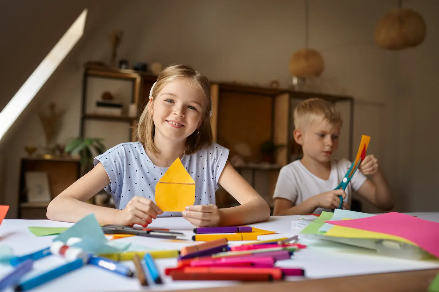 Children enjoying crafts